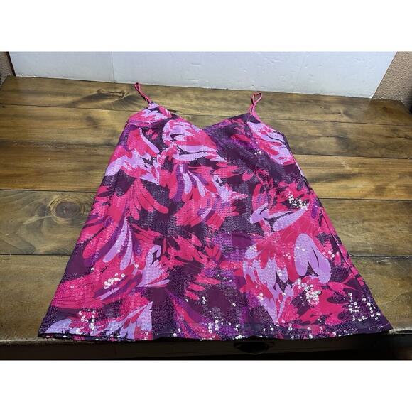 Ciebon Alora Dress | Sparkling Pink & Purple | Satin Bow Detail | Size Medium - Picture 1 of 13